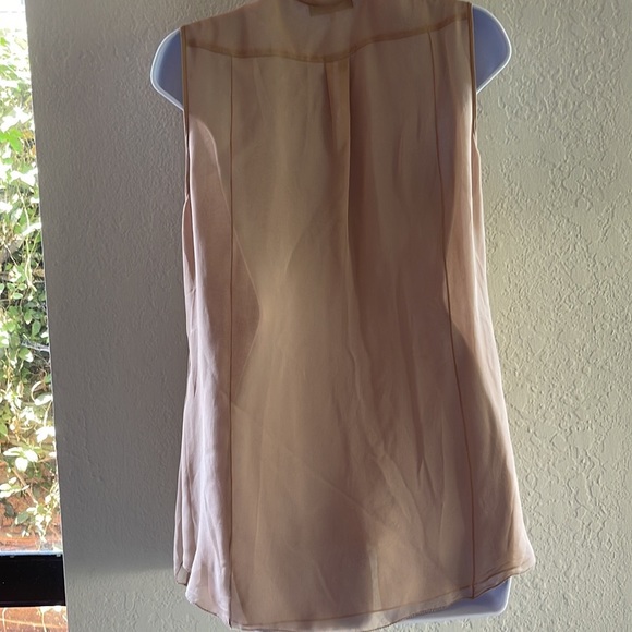 Vintage VERA WANG COLLECTION mauve pleated silk chiffon sleeveless blouse - Picture 2 of 12